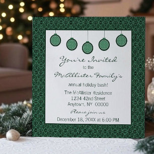 Simply Classic Damask Ornaments Christmas Invite