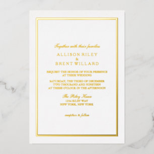 Simply Classic Gold Foil Invitation