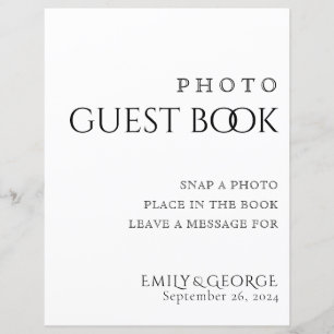 Simply Classic Photo Guest Book Wedding Sign