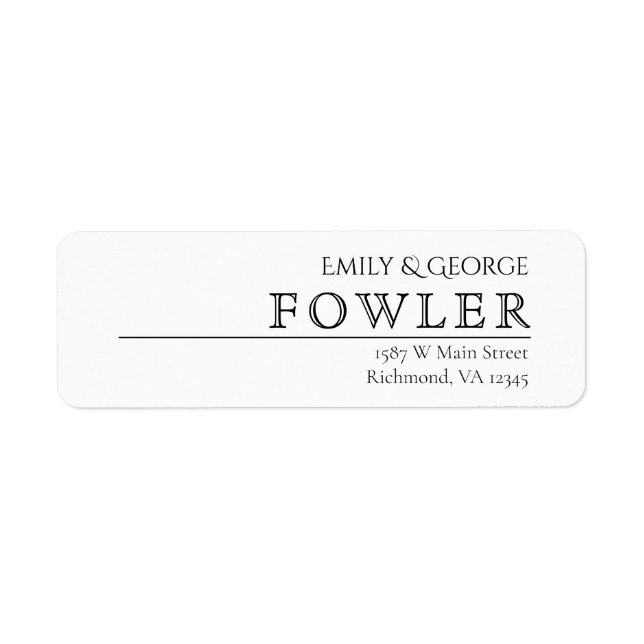 Simply Classic Return Address Label (Front)