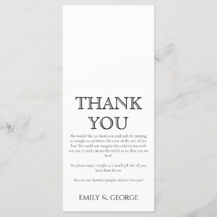 Simply Classic Wedding Menu & Thank You Card