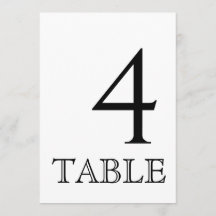 Simply Classic Wedding Table Number