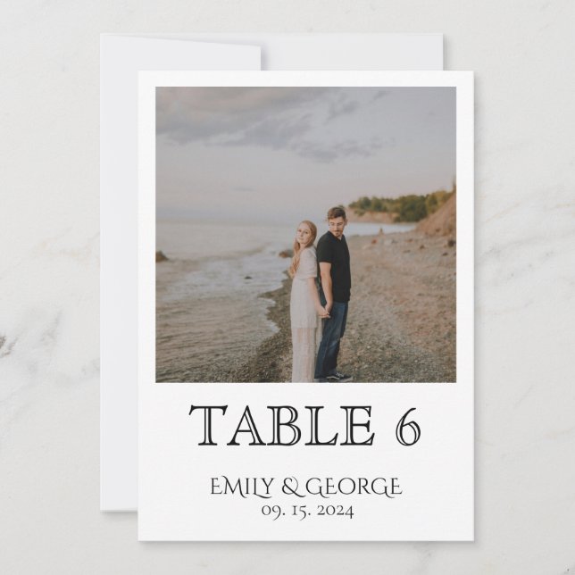 Simply Classic Wedding Table Numbers (Front)