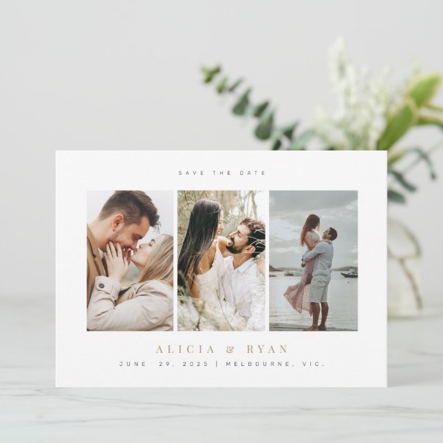 Simply Clean Elegant Photo Save The Date (Standing Front)