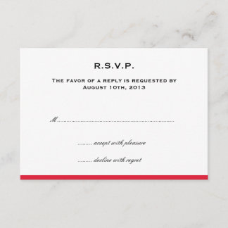 Simply colour border red wedding rsvp response
