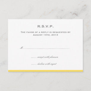 Simply colour border yellow wedding rsvp response