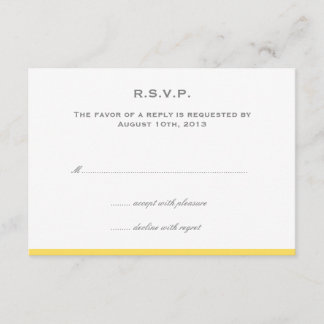 Simply colour border yellow wedding rsvp response