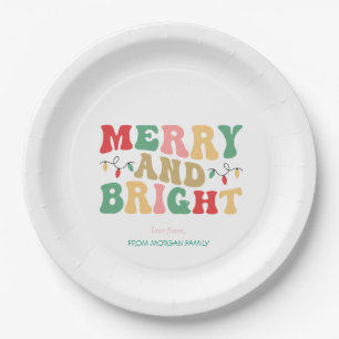 Simply Colourful Merry And Bright String Lights Paper Plate