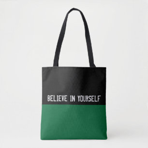 Simply colours DARK GREEN & your Text Tote Bag