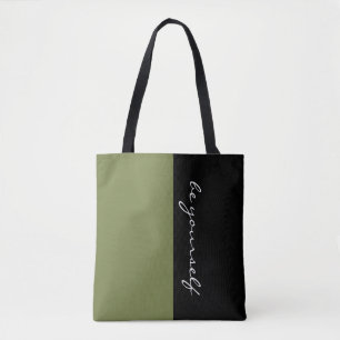 Simply colours OLIVE GREEN & your Text Tote Bag
