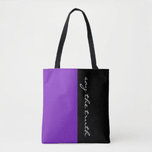 Simply colours PURPLE & your Text Tote Bag