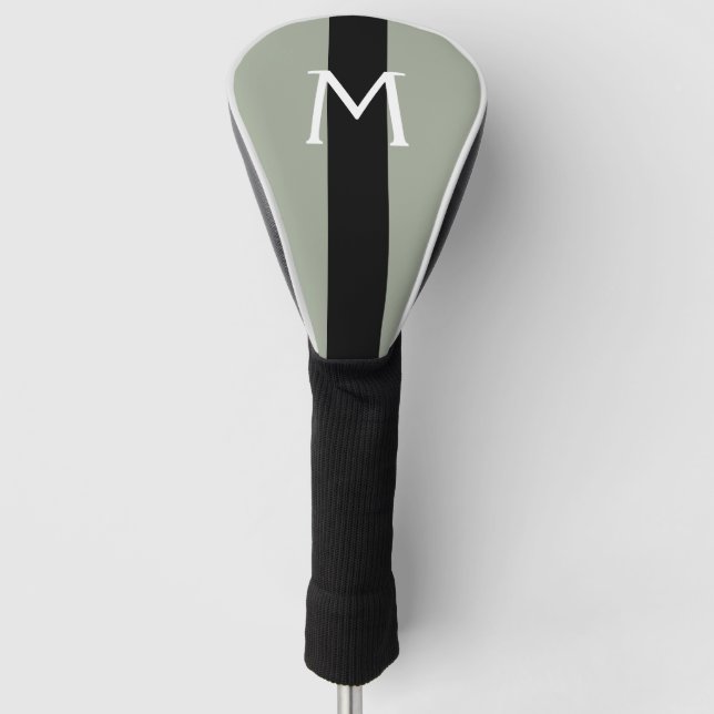 Simply colours & stripe black + your Monogram Golf Head Cover (Front)