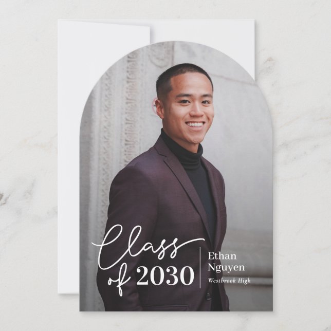 Simply Confident Editable Colour Graduation Invitation (Front)