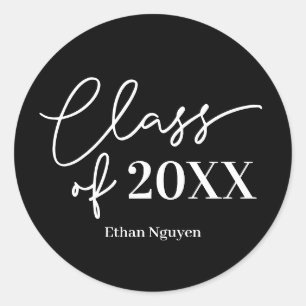 Simply Confident Editable Colour Graduation Sticke Classic Round Sticker