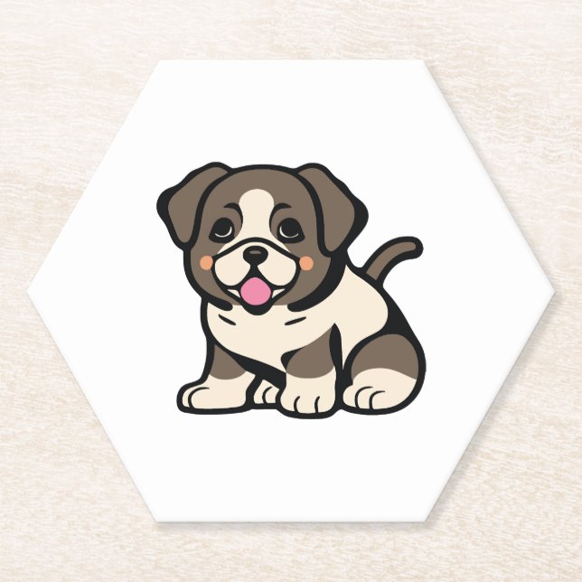 Simply cute dog Copy Copy Copy Paper Coaster (Front)