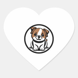 Simply cute dog Copy Heart Sticker