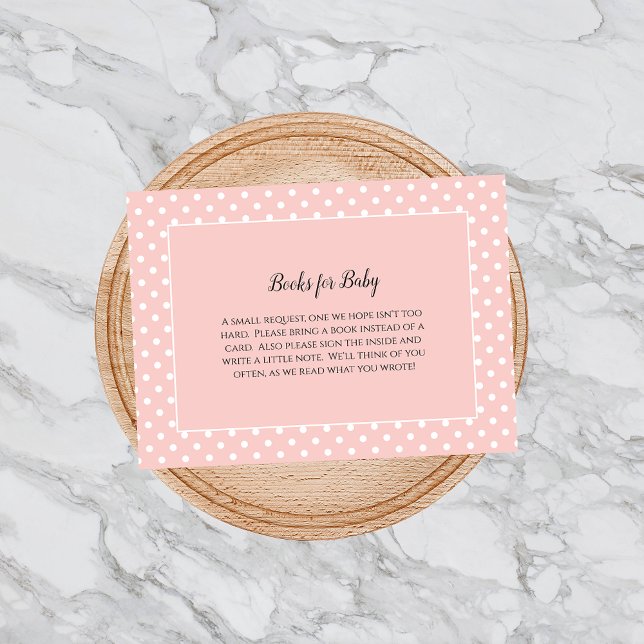 Simply Cute Pink Bow Books For Baby Shower Game Enclosure Card (Creator Uploaded)