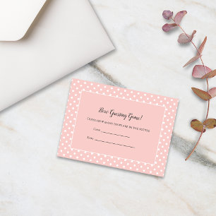 Simply Cute Pink Bow Guessing Count Shower Game Enclosure Card