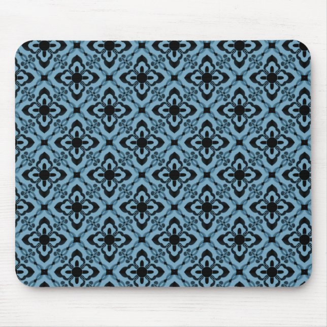 Simply Dazzling Damask Mousepad, Light Blue Mouse Mat (Front)