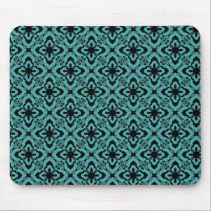Simply Dazzling Damask Mousepad, Turquoise Mouse Mat