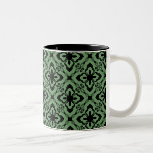 Simply Dazzling Damask Mug, Green Two-Tone Coffee Mug