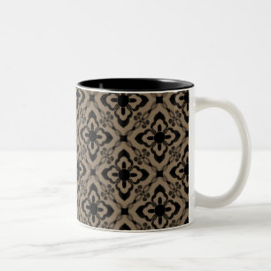 Simply Dazzling Damask Mug, Mocha Two-Tone Coffee Mug