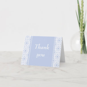 Simply Dazzling Damask  Thank You Card, Light Blue