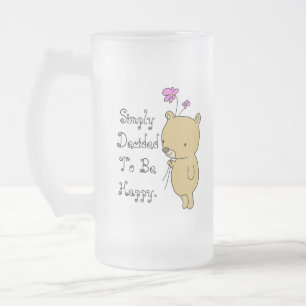 Simply Decided To Be Happy Frosted Glass Mug