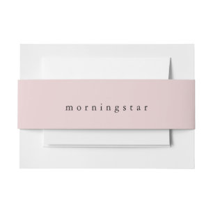 Simply Delicate Pink Last Name Invitation Belly Band