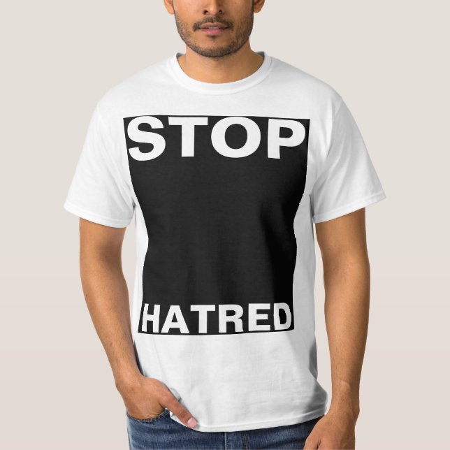 Simply design "rectangle black STOP HATRED" T-Shirt (Front)