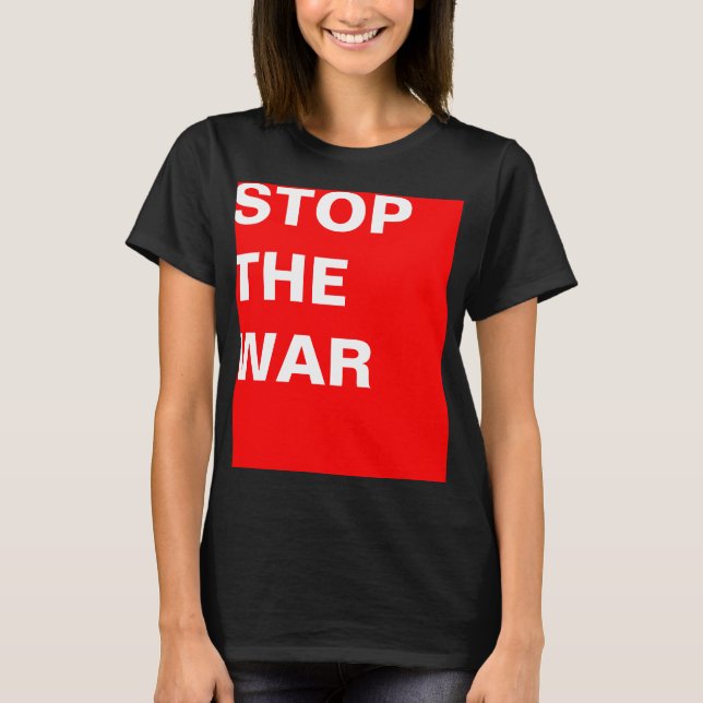 Simply design "rectangle red STOP THE WAR" T-Shirt (Front)