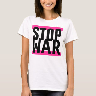 Simply design "stripes pink STOP WAR" T-Shirt