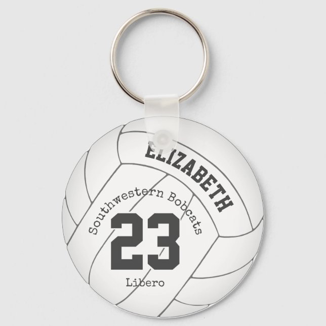 simply designed girls volleyball backpack tag key ring (Front)