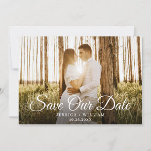 Simply Elegant 3 Photo Wedding Save The Date