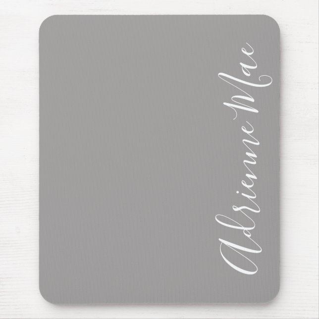 Simply Elegant Ash Grey Personalised Mouse Mat (Front)