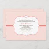 Simply Elegant Baptism/Christening Invite - Pink (Front/Back)
