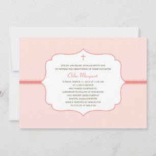 Simply Elegant Baptism/Christening Invite - Pink