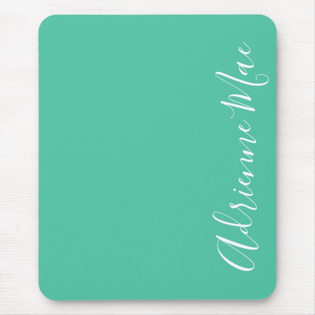 Simply Elegant Biscay Green Personalised Mouse Mat (Front)