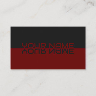 Simply elegant black and dark red reflection name business card