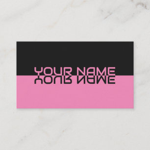 Simply elegant black and pink reflection name business card