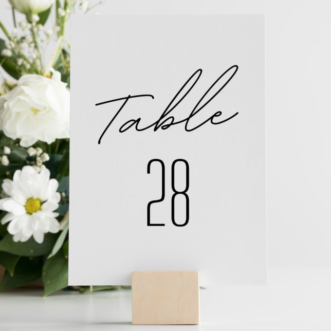 Simply Elegant Black and White Wedding Table Number (Creator Uploaded)