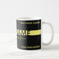 Simply elegant black and yellow stripe business