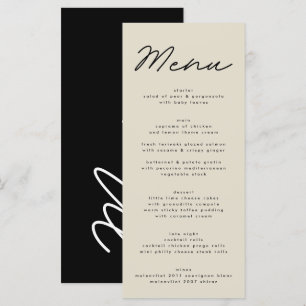 Simply Elegant Black & Beige Wedding Menu