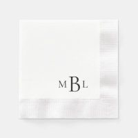 Simply Elegant Black Monogram Coined Cocktail