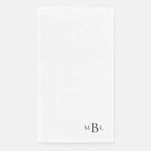 Simply Elegant Black Monogram  Napkin