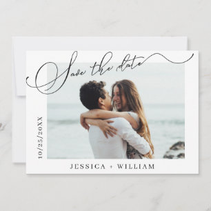 Simply Elegant Calligraphy Wedding 4 Photo Save The Date