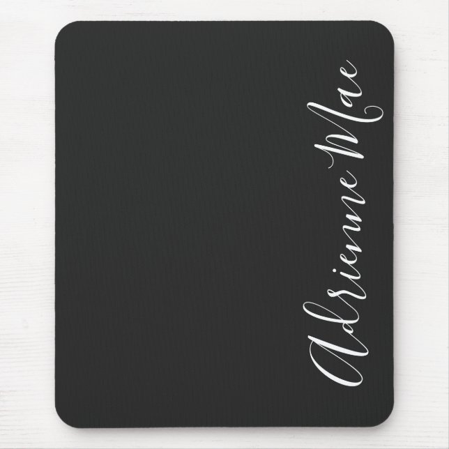 Simply Elegant Charcoal Grey Personalised Mouse Mat (Front)