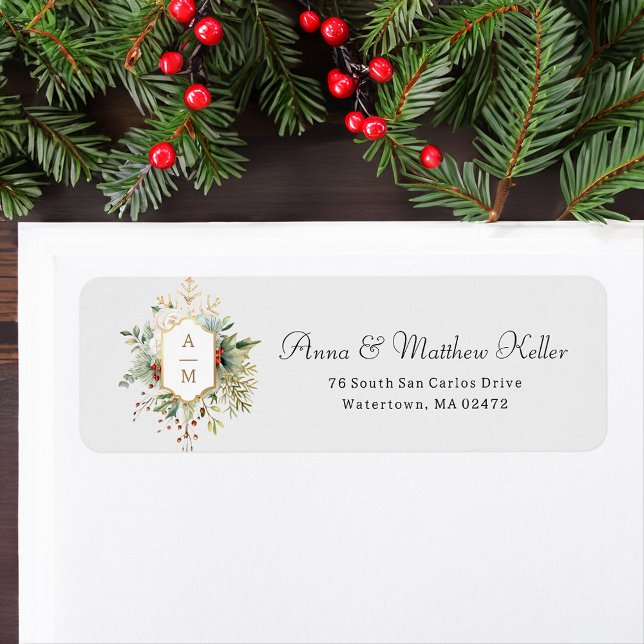 Simply Elegant Christmas Floral Monogram (Creator Uploaded)