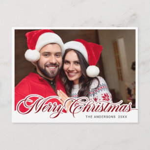Simply Elegant Christmas PHOTO Greeting Holiday Postcard