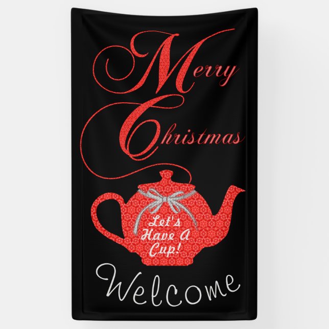 Simply Elegant Christmas Tea Party Banner (Vertical)